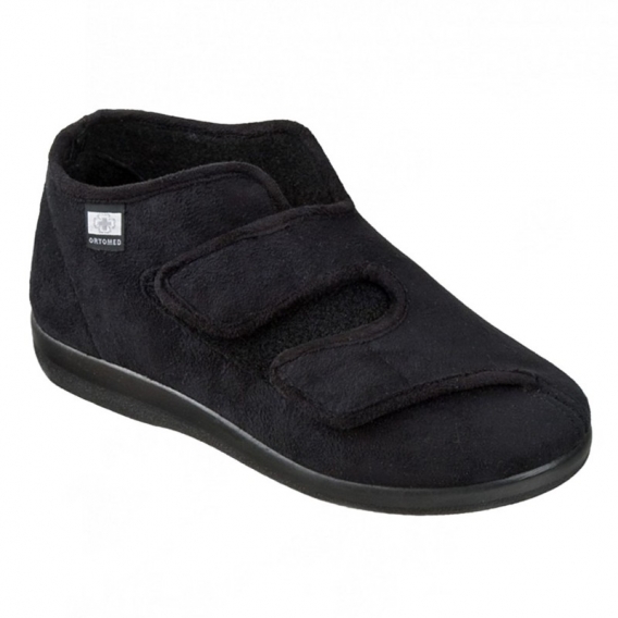 Dámska ortopedická obuv OrtoMed 649, čierna, na suchý zips ꟾ Diapra.sk - zdravá a pohodlná obuv